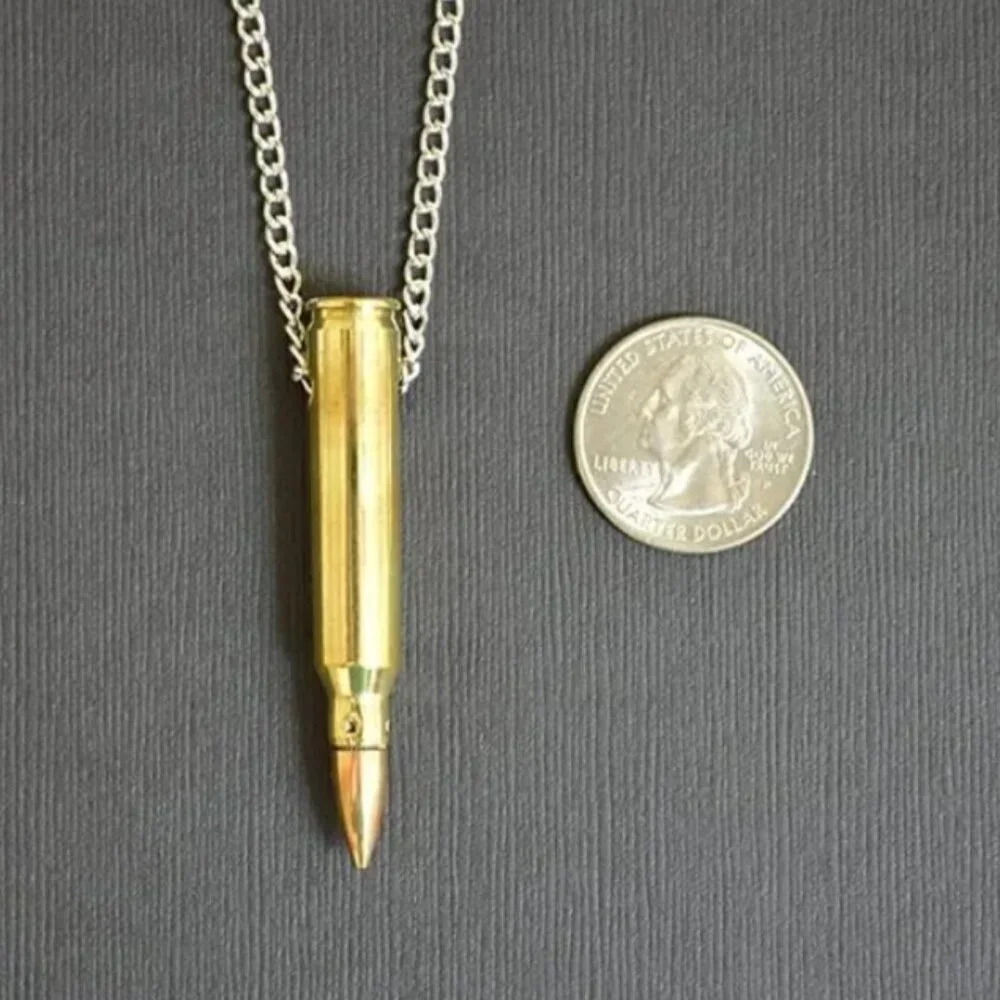 REMINGTON 223 bullet necklace hand polished brass & copper finish 20